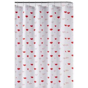 Room Essentials Scattered Red Lips Shower Curtain VALENTINE'S DAY NEW